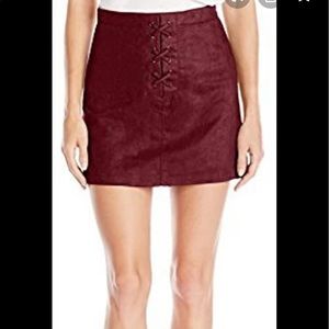 BCBGeneration Burgundy Suede Skirt